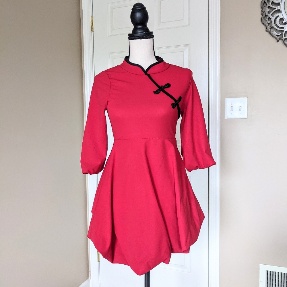 🆕 Vintage Modern Short Hanfu Cheongsam Qipao Dress